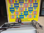 Polícia Militar apreende armas de fogo e munições em acampamento clandestino de caça
