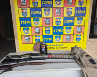 Polícia Militar apreende armas de fogo e munições em acampamento clandestino de caça