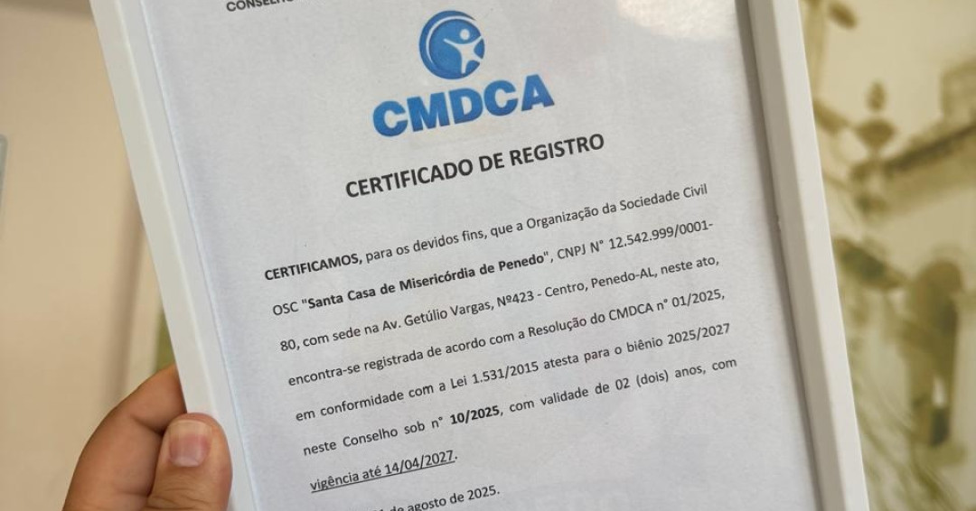 Santa Casa de Penedo é reconhecida pelo atendimento, promoção e defesa dos direitos da criança e do adolescente