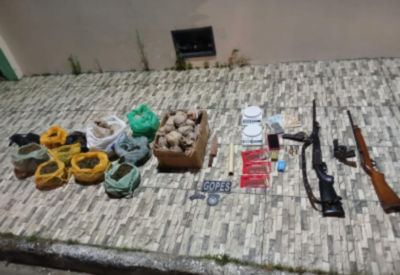 Polícia Militar apreende três armas e 6,5Kg de maconha em Olho D’Água Grande