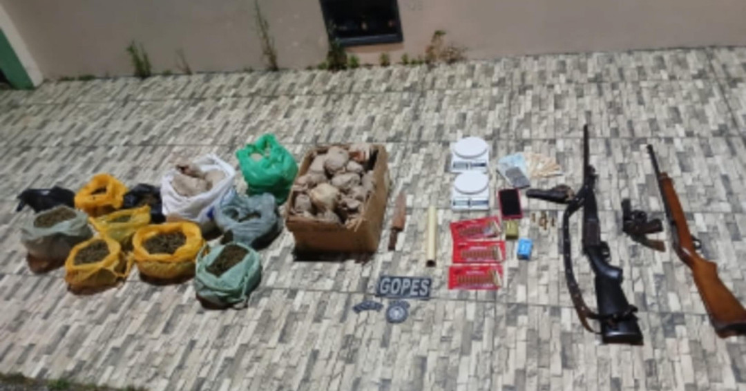 Polícia Militar apreende três armas e 6,5Kg de maconha em Olho D’Água Grande